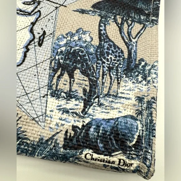 CHRISTIAN DIOR Around The World Graphic Canvas Large Tote Bag OS NEW - Picture 3 of 7